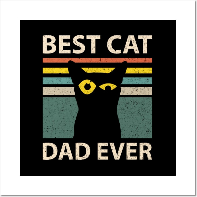 Vintage Best Cat Dad Ever Wall Art by Mandegraph